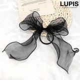 ブラック | オーガンジーリボンヘアゴム【ヘアゴム ヘアアクセサリー リボン | LUPIS