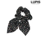ブラック | 小花柄リボンシュシュ | LUPIS