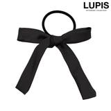 ブラック | サテンリボンヘアゴム | LUPIS