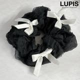 ブラック | ミニリボンフリルシュシュ | LUPIS
