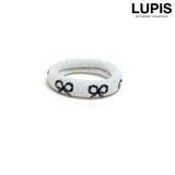 アイボリー | リボン柄ジャージヘアゴム | LUPIS