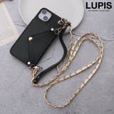 ブラック | レザー調カードポケットショルダーiPhoneケース | LUPIS