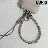 シルバー | パール×メタルスマホストラップ | LUPIS