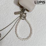 ホワイト | パール×メタルスマホストラップ | LUPIS