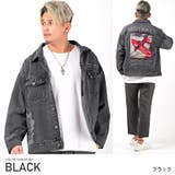 ブラック | デニムジャケット メンズ ビッグシルエット | LUXSTYLE