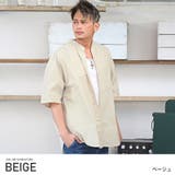 ベージュ | 半袖シャツ メンズ スタンドカラー | LUXSTYLE
