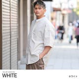 ホワイト | 半袖シャツ メンズ スタンドカラー | LUXSTYLE