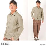 ベージュ | 長袖シャツ メンズ パナマ織り | LUXSTYLE