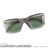 クリアグレー×ライムグリーン | サングラス メンズ スクエア | LUXSTYLE