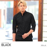 ブラック | 7分袖シャツ メンズ ボタンダウン | LUXSTYLE