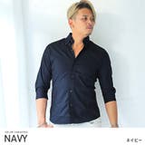 ネイビー | 7分袖シャツ メンズ ボタンダウン | LUXSTYLE