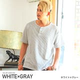 ホワイト×グレー | Tシャツ メンズ 半袖 | LUXSTYLE