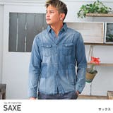 サックス | デニムシャツ メンズ 長袖 | LUXSTYLE