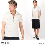 ホワイト | ポロシャツ メンズ モザイクジャガード | LUXSTYLE