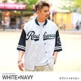 ホワイト×ネイビー | スタジャン メンズ 半袖 | LUXSTYLE