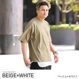 ベージュ×ホワイト | Tシャツ タンクトップ 半袖 | LUXSTYLE