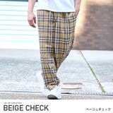 ベージュチェック | テーパードパンツ メンズ ワイドパンツ | LUXSTYLE