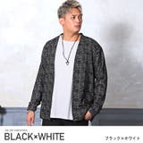ブラック×ホワイト | カーディガン メンズ ノーカラー | LUXSTYLE