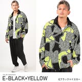 Eブラック×イエロー | シャツ メンズ 長袖 | LUXSTYLE
