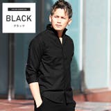 ブラック | イタリアンカラーシャツ メンズ 7分袖シャツ | LUXSTYLE