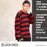 ブラック×レッド | ニット メンズ セーター | LUXSTYLE