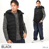 ブラック | 中綿ベスト メンズ ダウン混 | LUXSTYLE