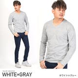 ホワイト×グレー | ロンT メンズ 長袖Tシャツ | LUXSTYLE