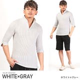 ホワイト×グレー | ポロシャツ メンズ 5分袖 | LUXSTYLE