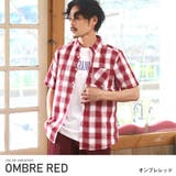 オンブレレッド | 半袖シャツ メンズ チェック柄 | LUXSTYLE