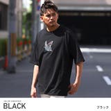 ブラック | 【バタフライ刺繍バックプリントBIGTシャツ】メンズTシャツ ドロップショルダー… | LUXSTYLE