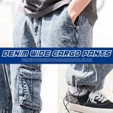 【ケミカルウォッシュデニムワイドカーゴパンツ】メンズパンツ ミリタリー ワークパ… | LUXSTYLE | 詳細画像7 