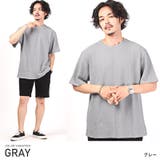 グレー | 【ランダム針抜きワッフルクルーネックTシャツ】メンズTシャツ 無地 カットソー | LUXSTYLE