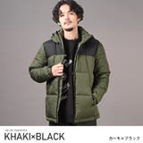 カーキ×ブラック | 中綿ジャケット メンズ ブルゾン | LUXSTYLE