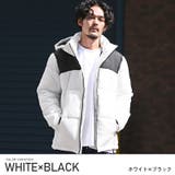 ホワイト×ブラック | 中綿ジャケット メンズ ブルゾン | LUXSTYLE