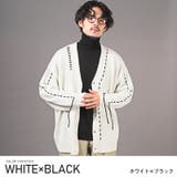 ホワイト×ブラック | カーディガン メンズ ニット | LUXSTYLE