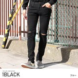 1ブラック | スキニーパンツ メンズ ダメージパンツ | LUXSTYLE