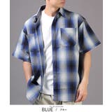 ブルー | 半袖シャツ メンズ チェックシャツ | LUXSTYLE