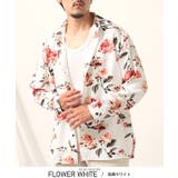 花柄ホワイト | 長袖シャツ メンズ レディース | LUXSTYLE