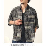 Cブラック×グレー | 半袖シャツ カジュアルシャツ メンズシャツ | LUXSTYLE