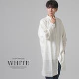 ホワイト | シャツ 長袖 ロング丈 | LUXSTYLE