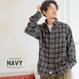 ネイビー | 長袖シャツ ネルシャツ メンズ | LUXSTYLE