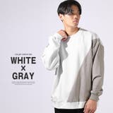 ホワイト×グレー | トレーナー メンズ レディース | LUXSTYLE