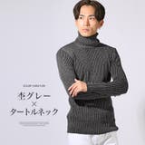 杢グレー×タートルネック | ニット ニットソー メンズ | LUXSTYLE