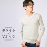 ホワイト×Vネック | ニット ニットソー メンズ | LUXSTYLE