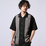 ブラック×グレー | ボトムス別売り 半袖シャツ 開襟シャツ | LUXSTYLE