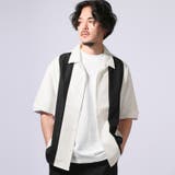 ホワイト×ブラック | ボトムス別売り 半袖シャツ 開襟シャツ | LUXSTYLE