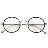 シルバーブラック×クリア | ラウンド サングラス レディース | LUXSTYLE