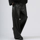 ブラック | レザーパンツ ワイドパンツ メンズ | LUXSTYLE
