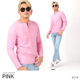 ピンク | ロンＴ メンズ ヘンリーネック | LUXSTYLE