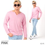 ピンク | ロンT メンズ キーネック | LUXSTYLE